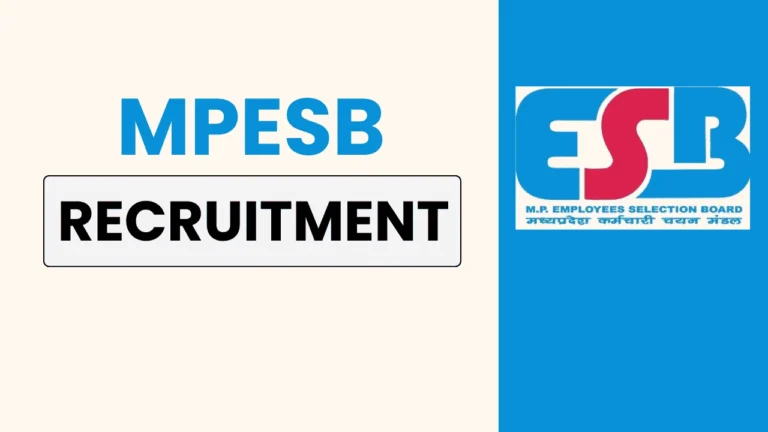 Get complete information on MPESB Group 4 Recruitment 2025 – eligibility, fees, last date, and apply online at esb.mp.gov.in