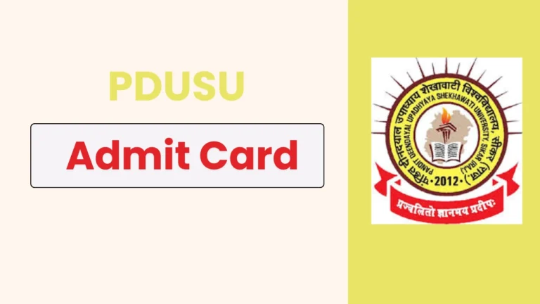 Download the PDUSU UG Semester 1 & 3 Admit Card 2025 for regular students from shekhauni.ac.in. Access your exam hall ticket for the 2024-25 session online starting 31st January.