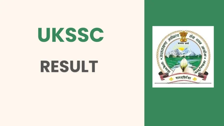 UKSSSC Junior Assistant Result