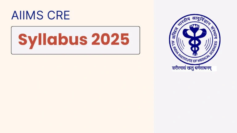 AIIMS CRE Syllabus 2025