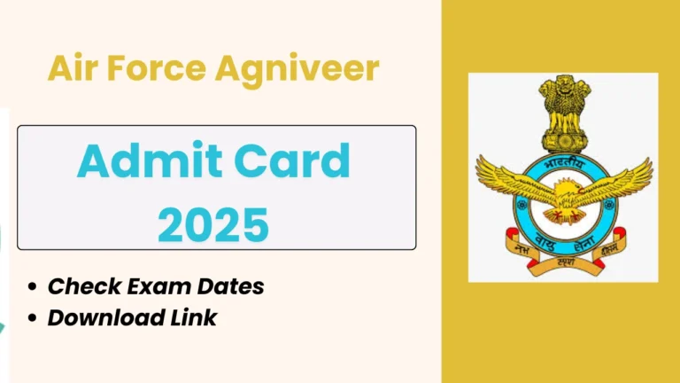 "Download your IAF Agniveer Vayu Admit Card 2025 to appear for the Indian Air Force Agniveer Vayu Exam under the Agnipath scheme. Check your exam date, time, and venue, and ensure a smooth entry by verifying details at agnipathvayu.cdac.in. Stay updated and download your hall ticket in advance!"