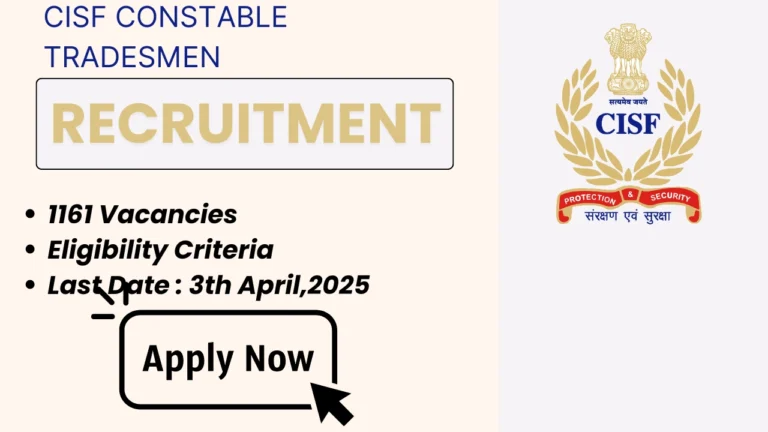 CISF Constable Tradesmen Recruitment 2025