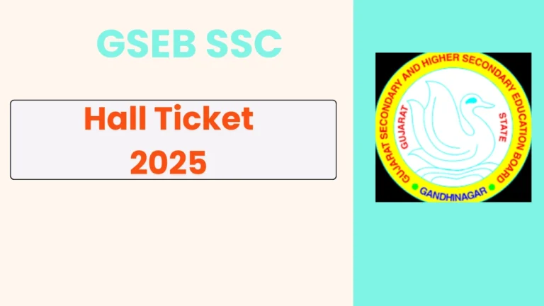 GSEB SSC Admit Card 2025