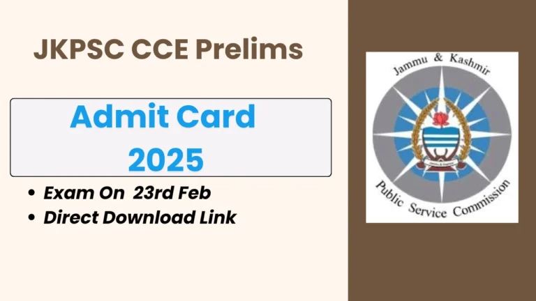 JKPSC CCE Prelims Admit Card 2025