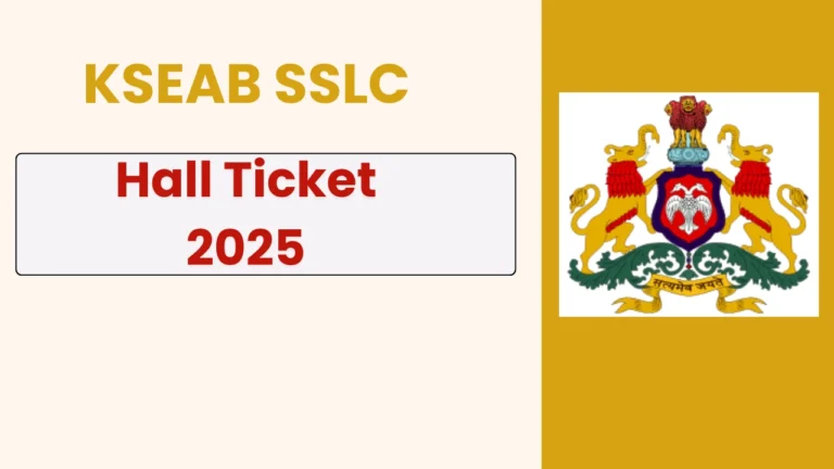 KSEAB SSLC Hall Ticket 2025