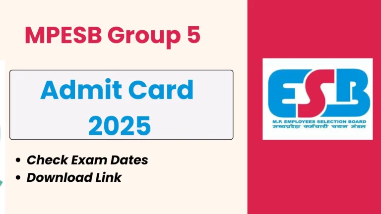 MPESB Group 5 Admit Card 2025