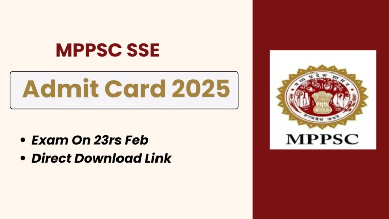 MPPSC SSE Admit Card 2025