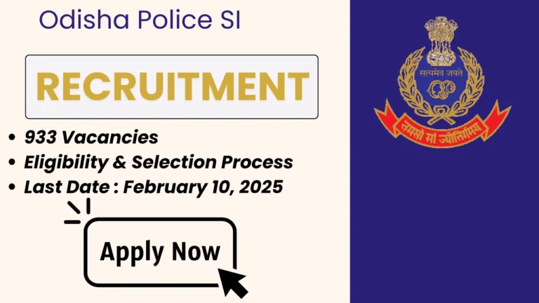 Odisha Police SI Recruitment 2025