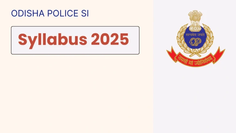 Odisha Police SI Syllabus 2025