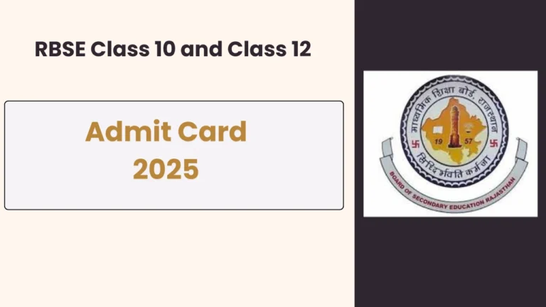 RBSE Class 10 and Class 12 Admit Card 2025