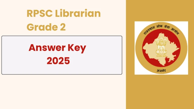 RPSC Librarian Grade 2 Answer Key 2025