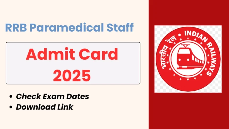 Stay updated on the RRB Paramedical Staff Exam 2025! Get the latest info on admit card release, exam dates, and preparation tips for Staff Nurse, Pharmacist, and more.