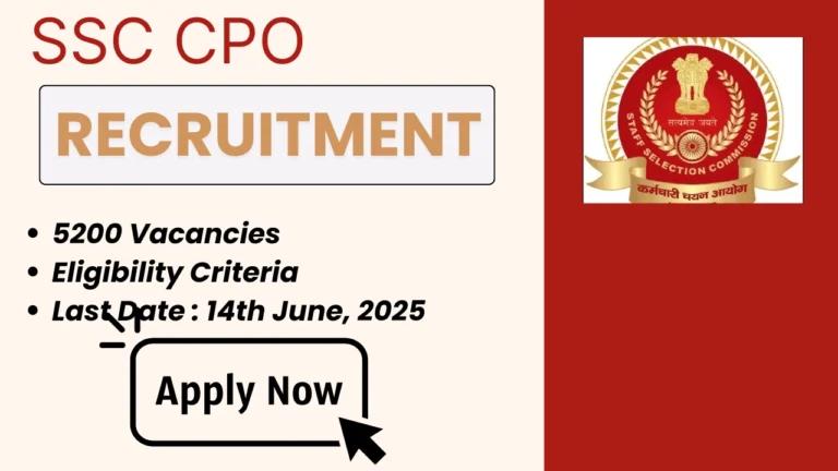 SSC CPO Recruitment 2025 - Notification Date, Vacancy, Application Form, Eligibility