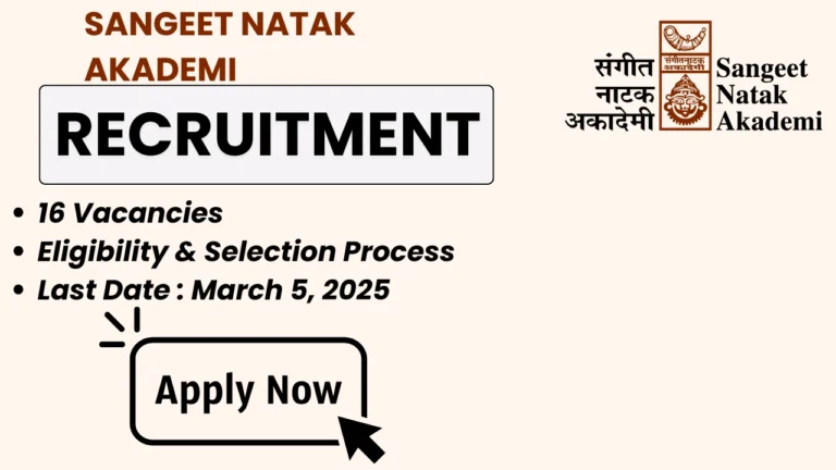 Join Sangeet Natak Akademi in 2025! Exciting opportunities for MTS, Assistant, and Clerk positions. Review the requirements and apply at sangeetnatak.gov.in.