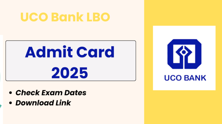 UCO Bank LBO Admit Card 2025