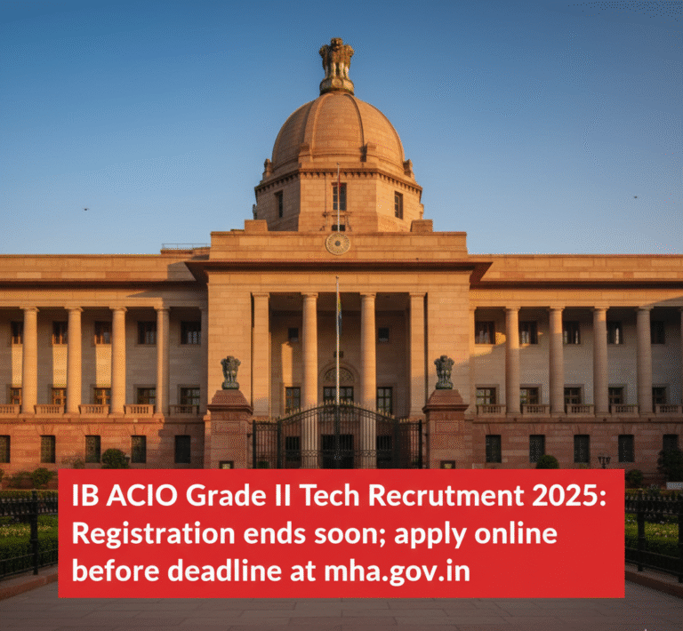 IB ACIO Grade II Recruitment 2025 – Apply Online for Technical Posts