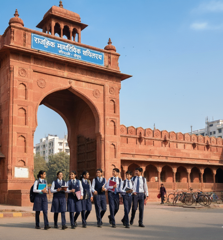 Rajasthan Board students writing exams in classroom during RBSE board exam session