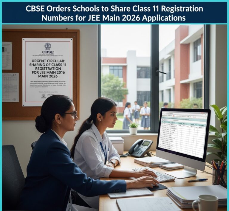CBSE instructs schools to provide Class 11 registration numbers for smooth JEE Main 2026 application processing.