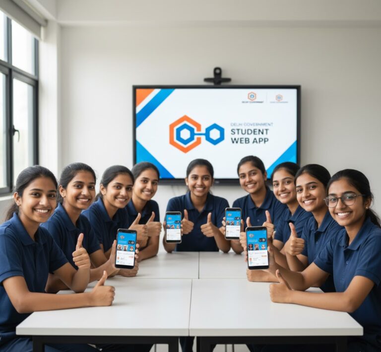 “Delhi Education Minister Ashish Sood launching the School Web App in New Delhi”