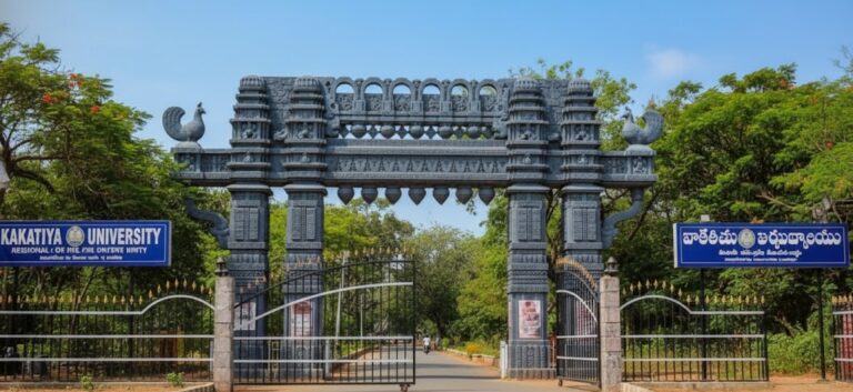 Students protest at Kakatiya University over limited PhD seats in Telugu department
